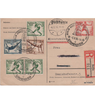 Olympische Spiele 1936 -  Postkarte