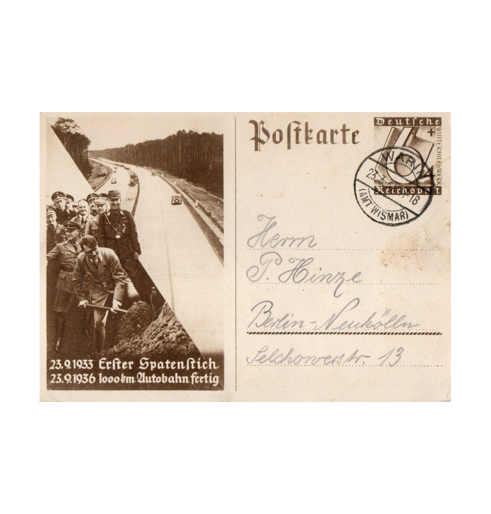 *Postkarte - 23.9.1933 Erster Spatenstich*